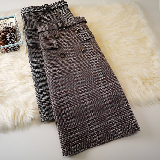 Plaid Woolen Women's Skirt