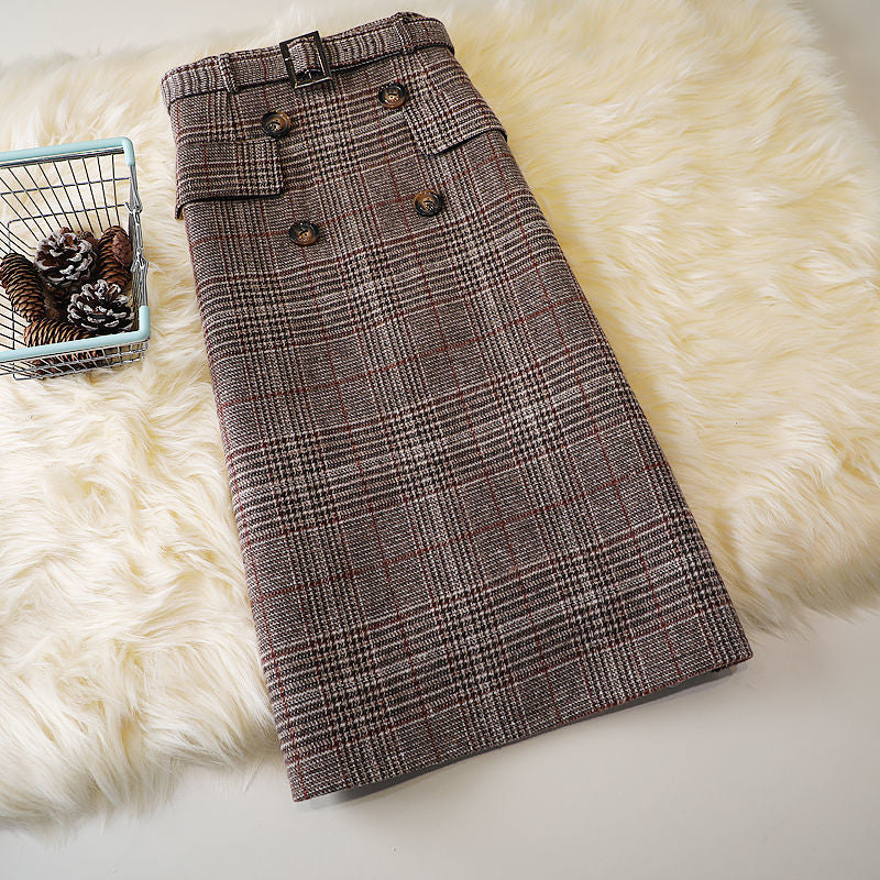 Plaid Woolen Women's Skirt