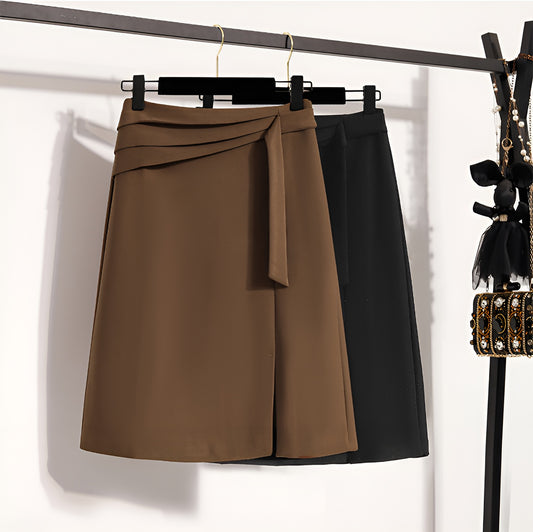 Pleated High Waist A-line Skirt