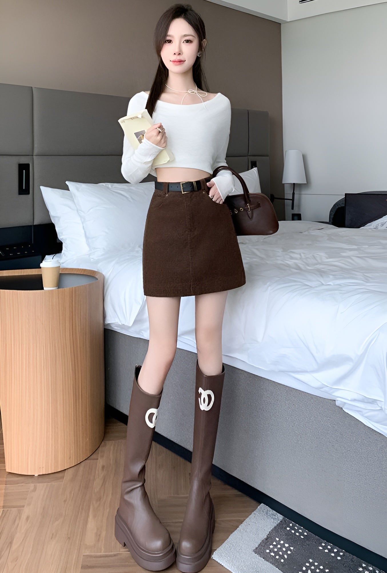 Retro Corduroy Mini Skirt