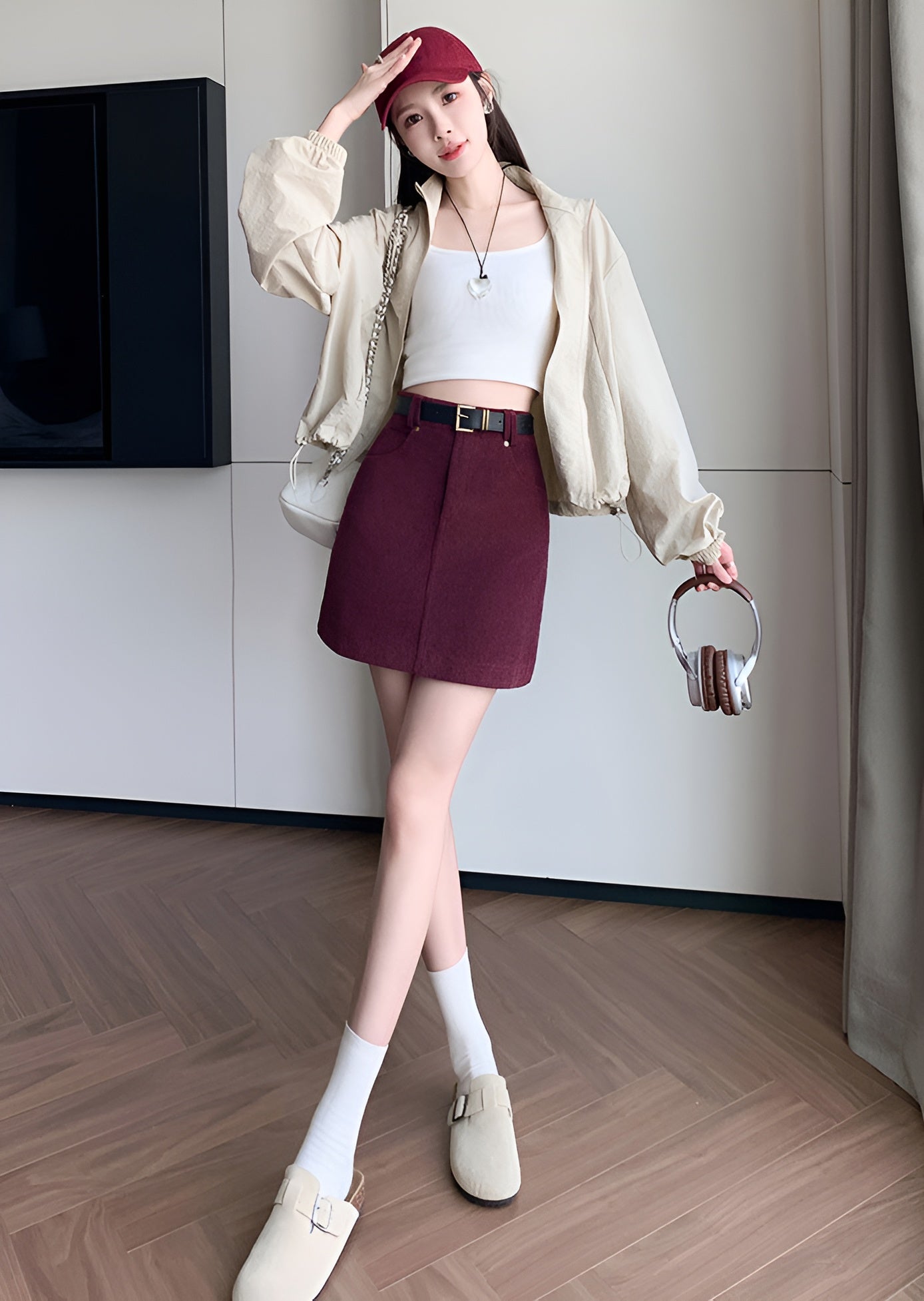 Retro Corduroy Mini Skirt