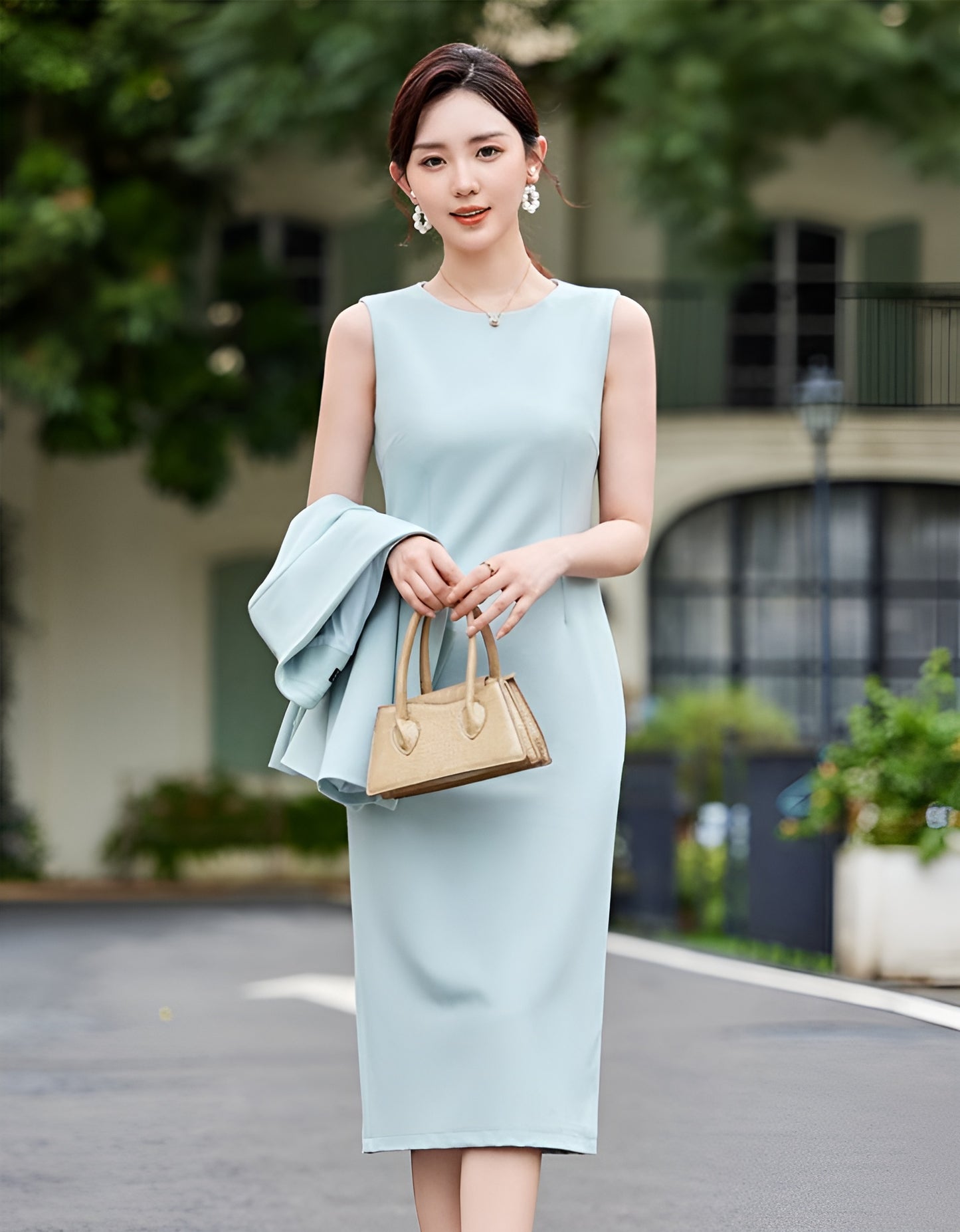 Sleeveless Mid-length Office Wear Dress